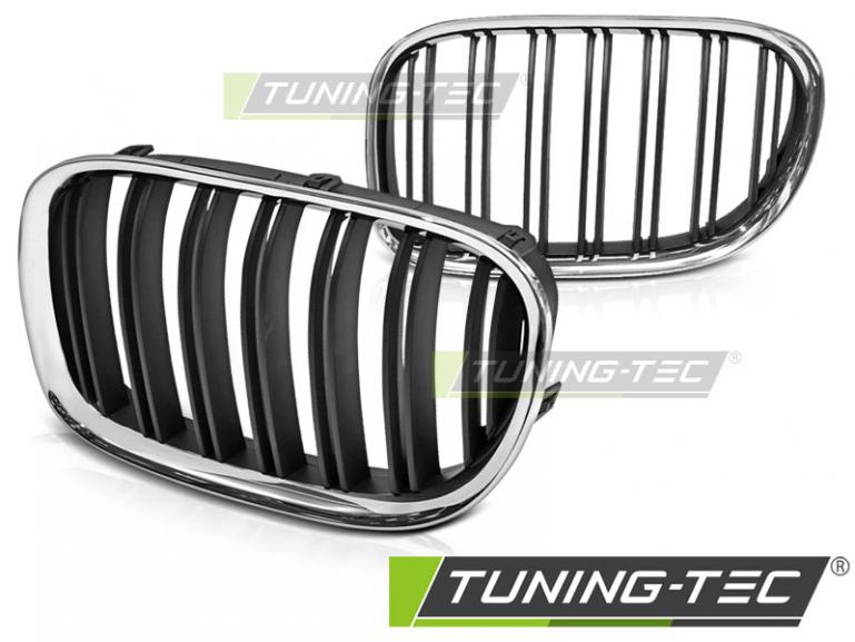 Upgrade Sportgrill Nieren für BMW 7er F01 09-15 chrom/schwarz in Doppelsteg Design
